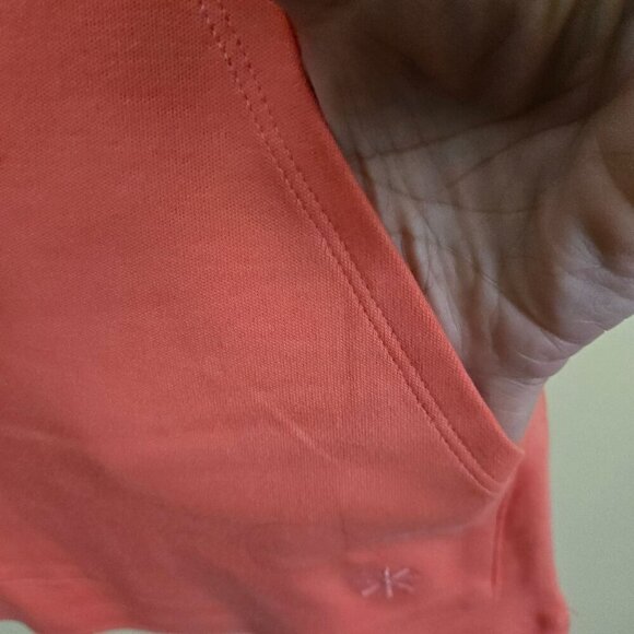 Isaac Mizrahi Live Scoop Neck Tunic Shirt Pockets Flamingo Pink Size S - Picture 4 of 6